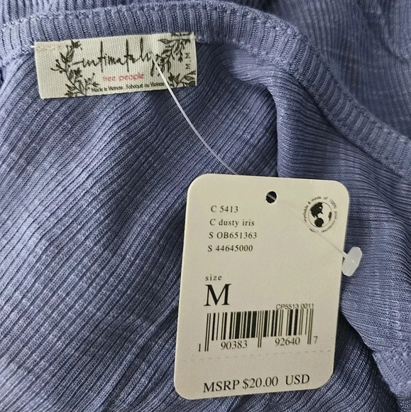 Free people Dani dusty Iris ribbed tank top size medium nwt - Picture 4 of 6